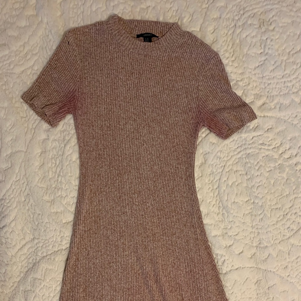 Light coral knit mini